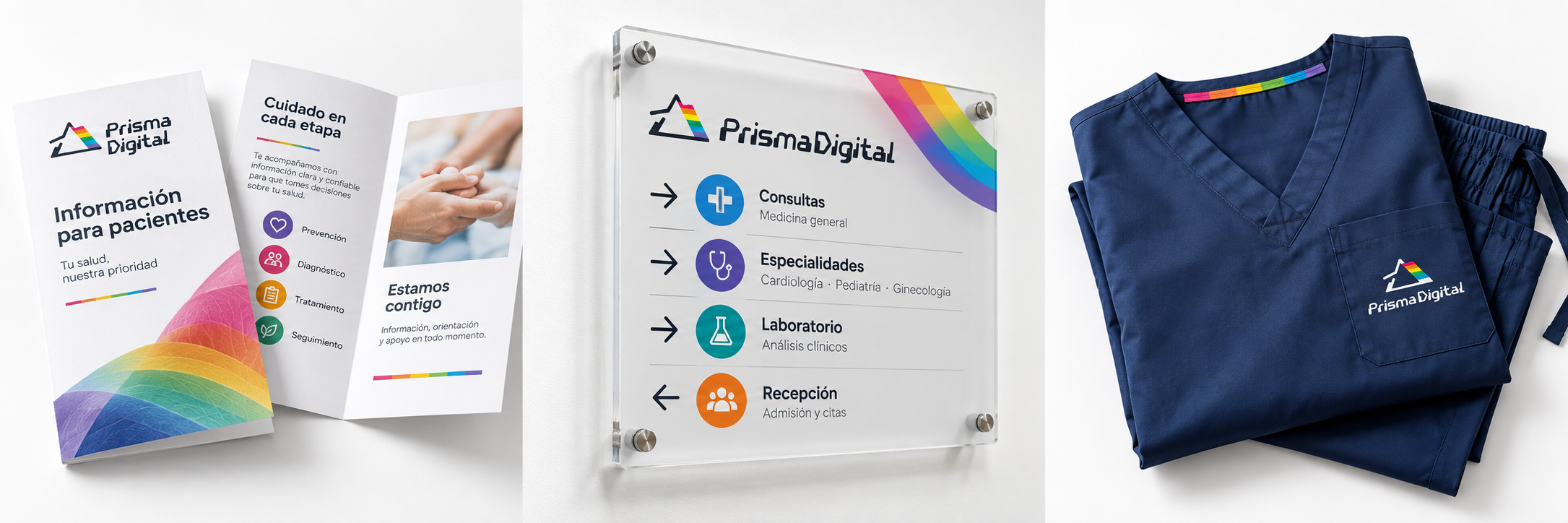 Folletos y material informativo con una imagen clara y cercana.